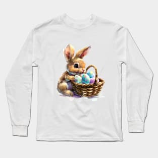 Cute Easter Bunny, Watercolor. Long Sleeve T-Shirt